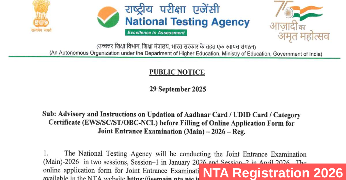 NTA Registration 2026: Your Pathway To Top Exams Begins