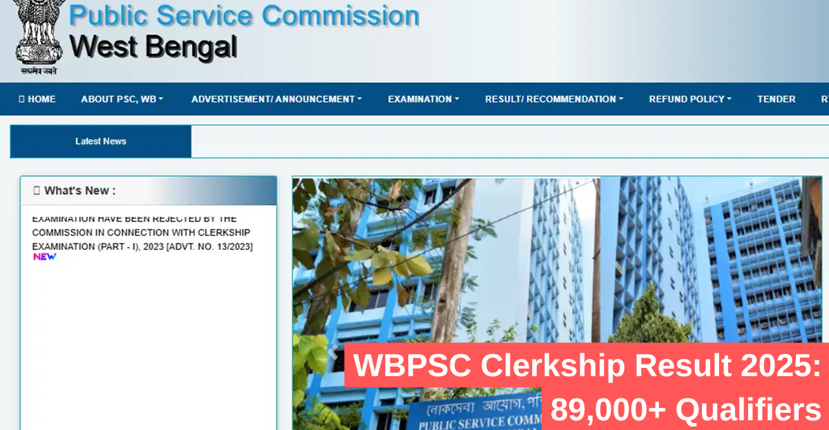 WBPSC Clerkship Result 2025: 89,000+ Qualifiers Spark Mixed Reactions—What’s Ahead For Aspirants