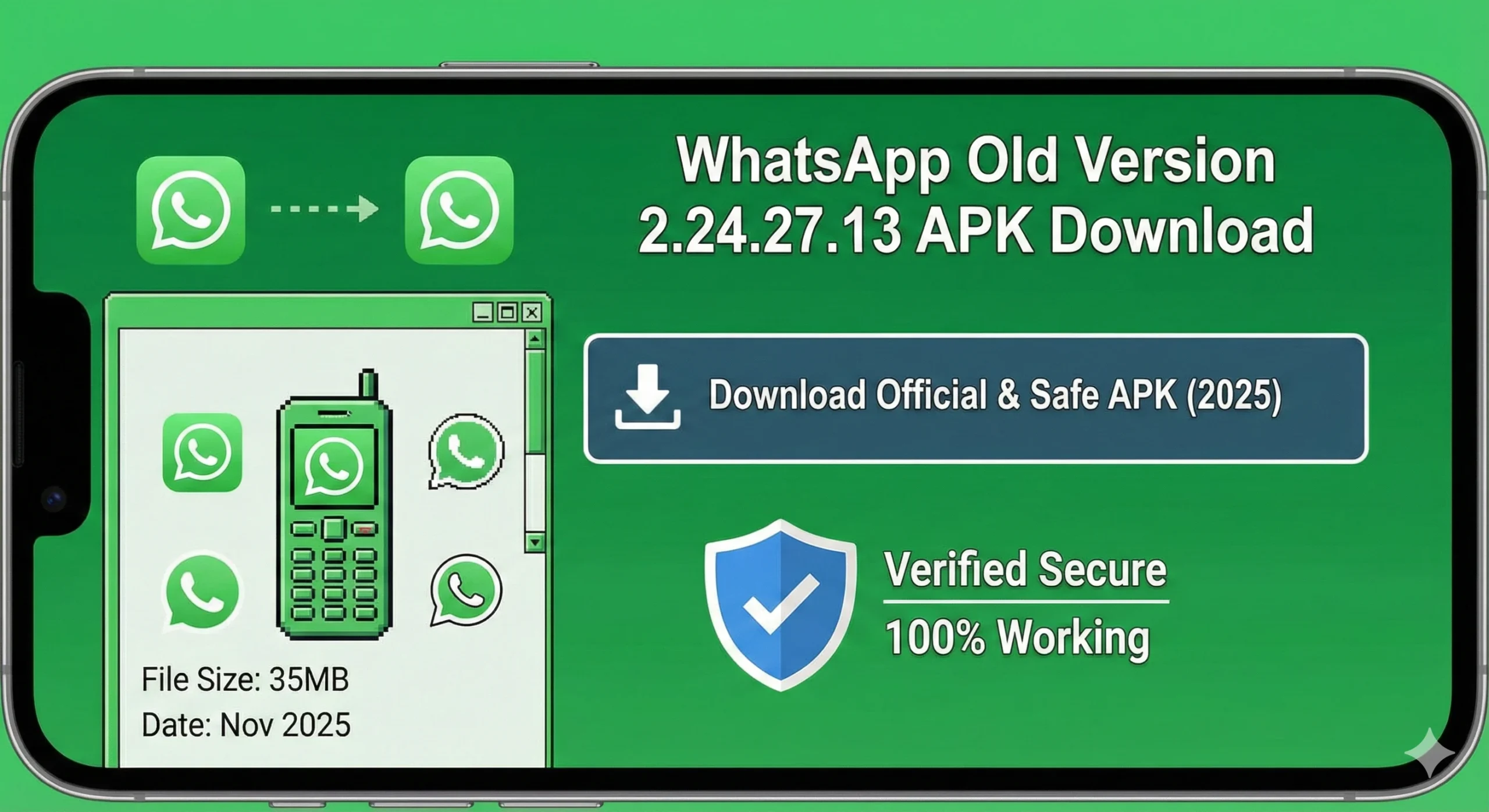 WhatsApp Old Version 2.24.27.13 APK Download (Official, Safe & 100% Working – 2025)