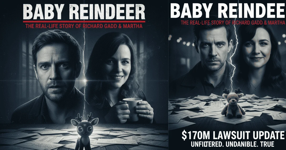 Baby Reindeer: The real-life story of Richard Gadd and Martha – Netflix series poster with Donny and Martha Baby Reindeer Real Story Featured Image Baby Reindeer (2024) – The Netflix series that shocked the world with its “true story” claim